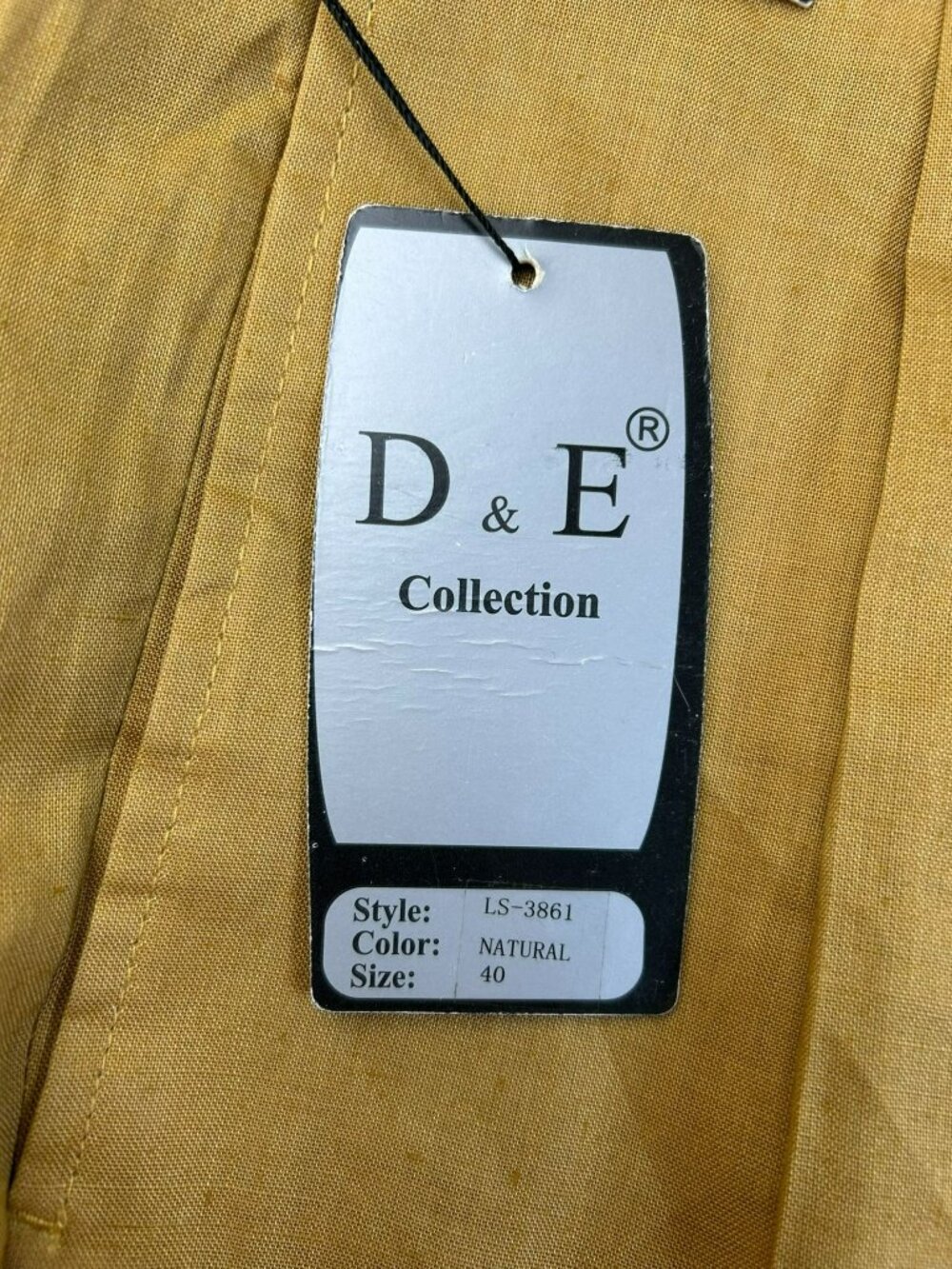 D & E Collection Mens Pants Natural Size 40 Linen Straight NWT See Pictures - Picture 3 of 8